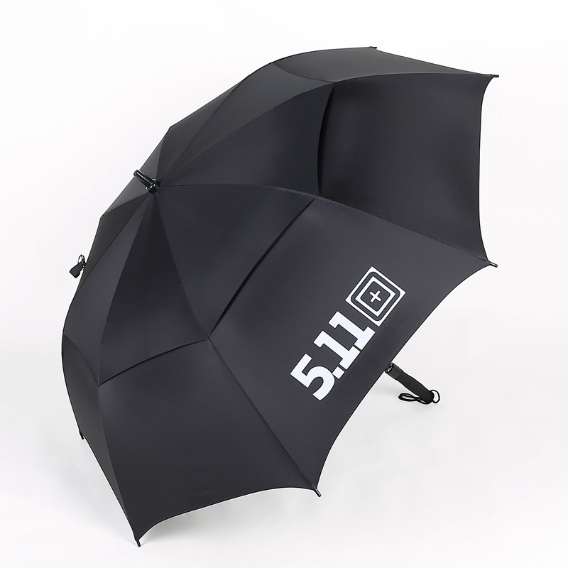 511自动高尔夫伞 30寸超大雨伞 双层纤维橡胶长柄直杆伞 可印logo
