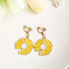 Cute cartoon earrings, fresh children's short ear clips, Korean style, simple and elegant design, no pierced ears, internet celebrity