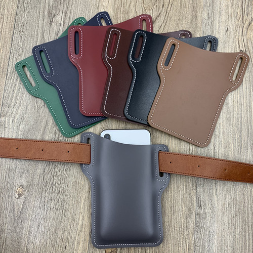 Belt universal mobile phone bag Leather mobile phone waist bag Waist mobile phone case EDC tool storage bag manufacturer