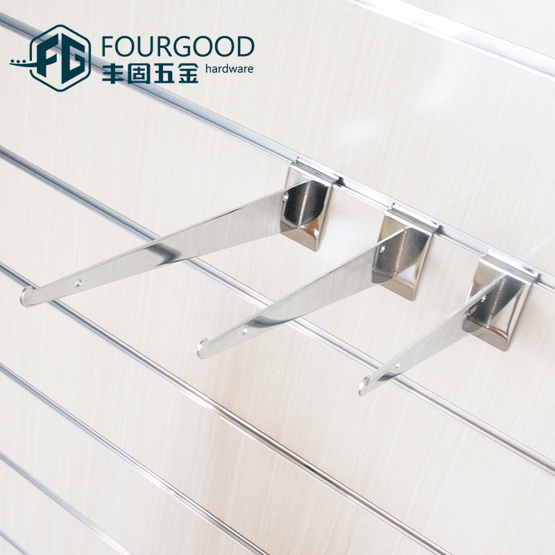 佛山工厂直供槽板K10玻璃托架 超市货架槽板木板支架挂钩