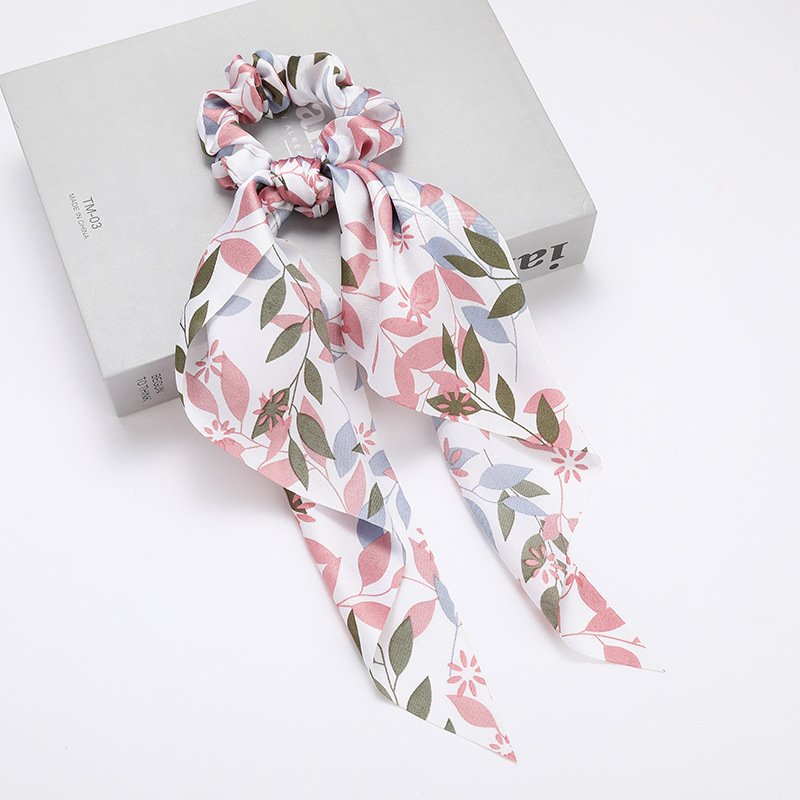 Pequeño anillo de intestino grande fresco triángulo largo anillo de cabello de cabello de bosque dulce disco de cabello de tela de cola de caballo anillo adornamiento para el cabello