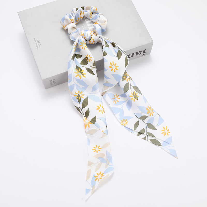 Pequeño anillo de intestino grande fresco triángulo largo anillo de cabello de cabello de bosque dulce disco de cabello de tela de cola de caballo anillo adornamiento para el cabello