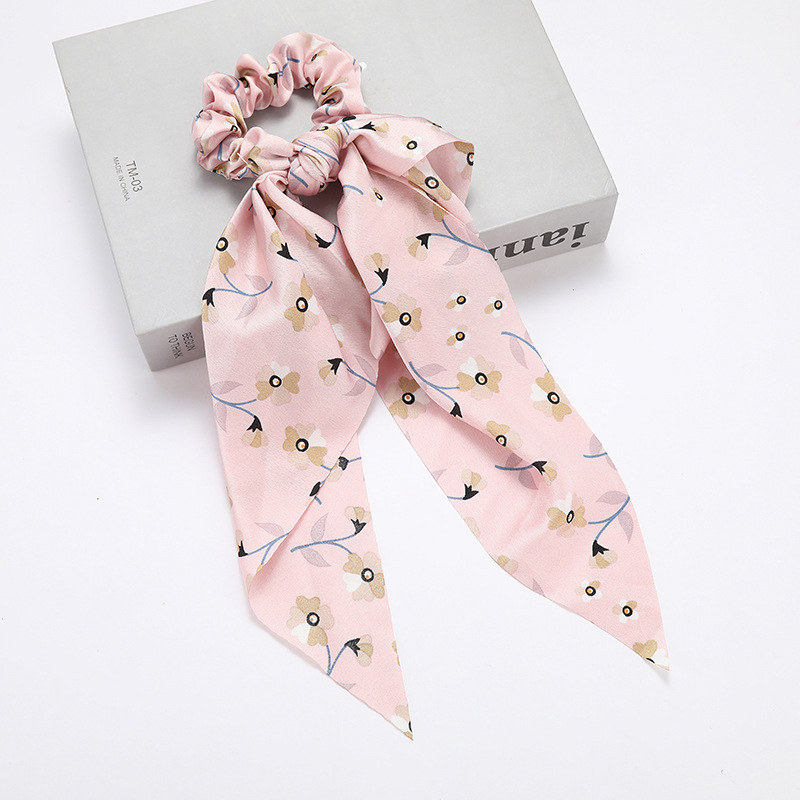 Pequeño anillo de intestino grande fresco triángulo largo anillo de cabello de cabello de bosque dulce disco de cabello de tela de cola de caballo anillo adornamiento para el cabello