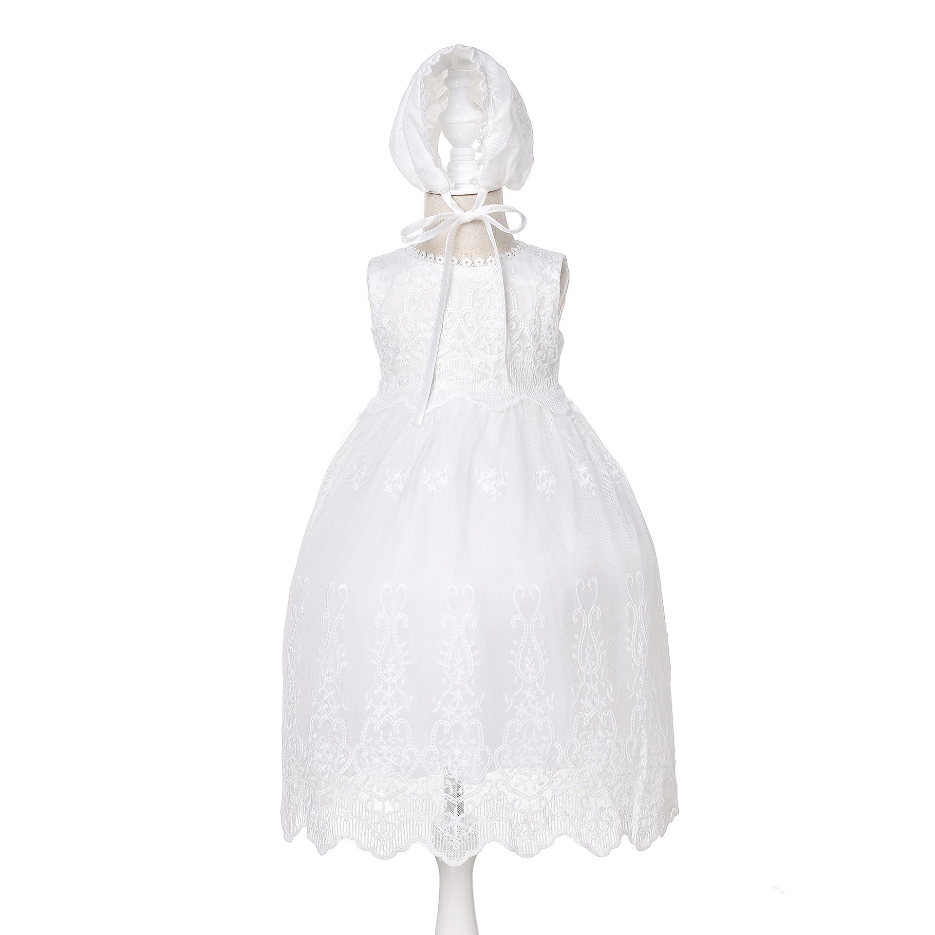 109-婴儿公主裙宝宝满月裙速卖通ebay欧美洗礼服宝宝连衣裙含帽子