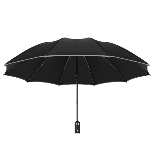 Three-fold car reverse umbrella LED light folding vinyl parasol sun protection men's business sun umbrella custom advertising