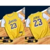 Fake two (white sleeve) Lakers yellow No. 23