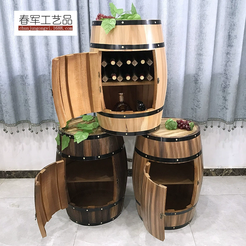 Открыть дверь дубовый бочонок винный шкаф пасторальная бочка винный бочонок модификация винный завод Винный погреб баррель винный шкаф