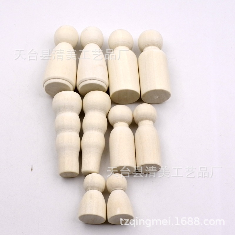 Marionetas de estilo pastoral transfronterizo para hombres y mujeres, adornos de bricolaje, color de madera, pintura de graffiti para niños, familia, gente de madera