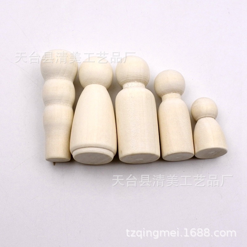 Marionetas de estilo pastoral transfronterizo para hombres y mujeres, adornos de bricolaje, color de madera, pintura de graffiti para niños, familia, gente de madera