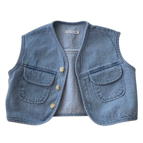 Spring and Autumn Infant Denim Vest Jacket Children's Sleeveless Vest Small and Medium-sized Baby Loose Waistcoat Korean Trend