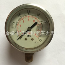 厂家批发供应Y63径向1.6MPA 16BAR充油表耐震表普通压力表真空表