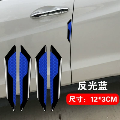 stickers carbon fiber anti-rub modification – Qapı və bamper qoruyucu zolaqlar - outer-black-and-inner-blue-4-pack-as-shown-in-the-figure