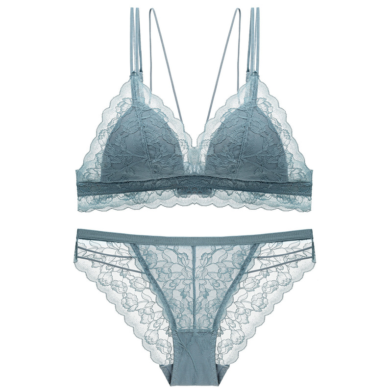 Clearance Sale Sexy Lace Underwear Thin Triangle Cup No Steel Ring Bra Big Chest Small plus size Underwear suit Clearance Sale Sexy Lace Underwear Thin Triangle Cup No Steel Ring Bra Big Chest Small plus size Underwear suit