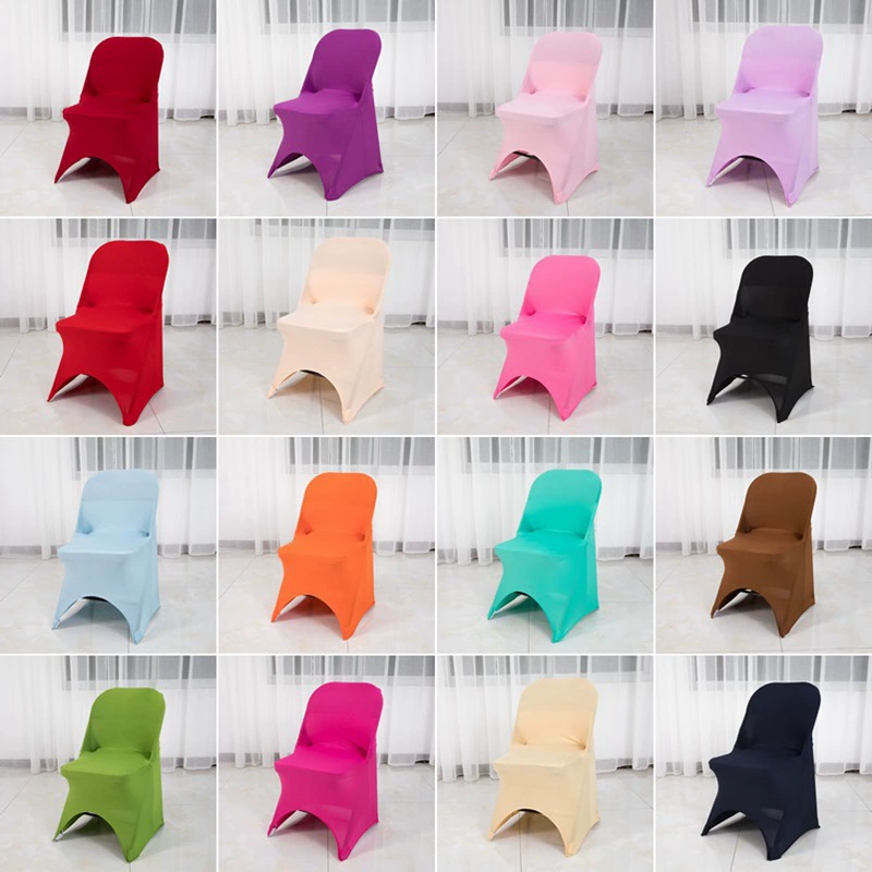 Foreign trade thickened elastic folding chair cover, hotel wedding one-piece chair cover, outdoor wedding elastic chair cover
