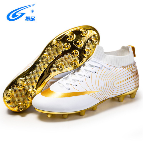 Zhenzu Children's Football Shoes Men's High Top Golden Spike Shoes Wholesale Dropshipping