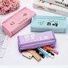 Capacious cute cartoon pencil case with zipper for elementary school students, internet celebrity