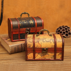 Vintage wooden dustproof film and television shooting prop craft decoration stand display box jewelry dustproof box