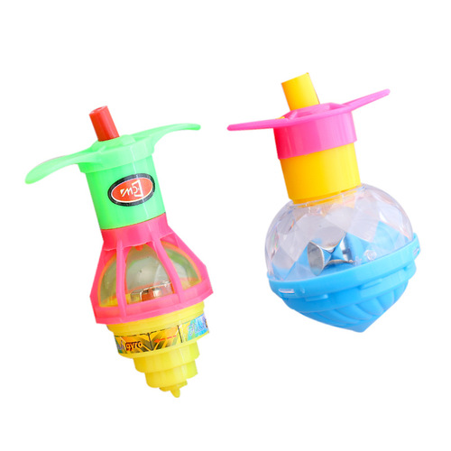 儿童玩具发光旋转小陀螺带发射器上链条宝宝互动小玩具幼儿园礼品