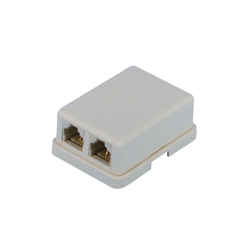 Y102A-2 6P4C 双孔电话接线盒 两孔RJ11电话分线盒四芯电话连接盒