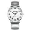 B-559 Men's silver shell white surface spring steel strap