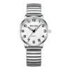 B-559 women's silver shell white surface spring steel strap
