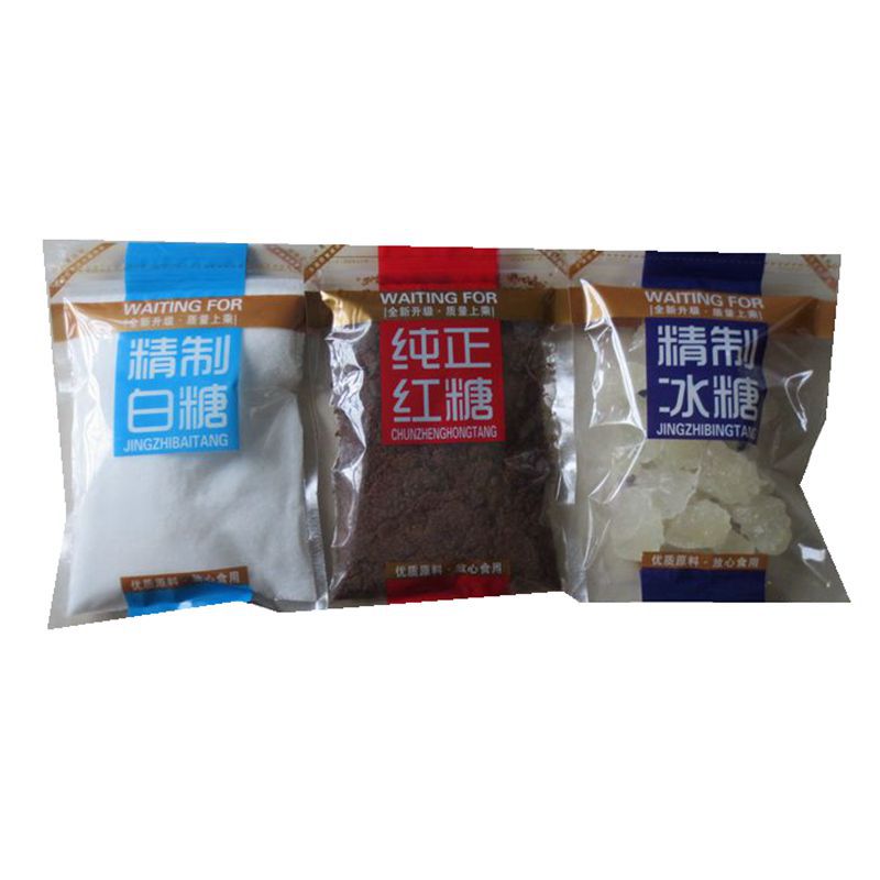 自封口一斤 精制冰糖/白糖/红糖塑料透明包装袋子  自封口 500g