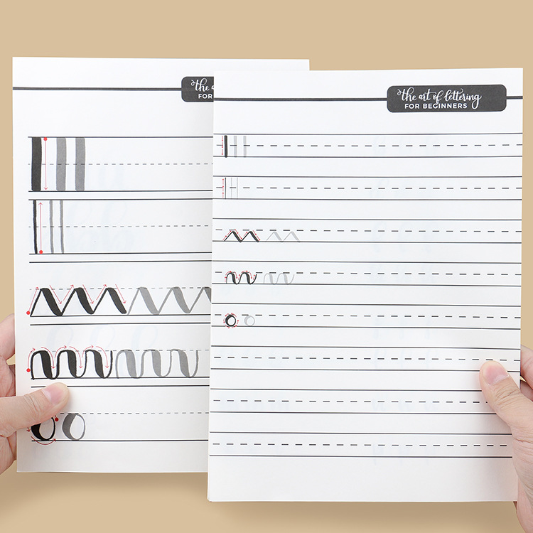 BrushLettering Diario Frase en inglés fuente de arte digital carta flor cuerpo cuaderno de ejercicios cuaderno transfronterizo