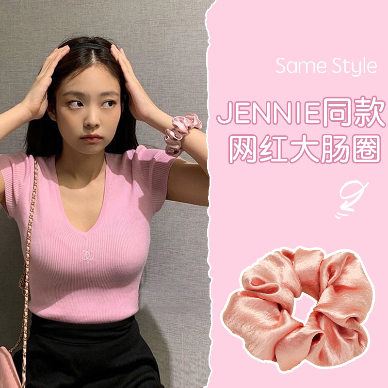 Sueño de la muchacha sirena Ji malla intestino grueso banda de goma banda de pelo cuerda de pelo accesorios para el cabello simple lindo Hada Mori tocado