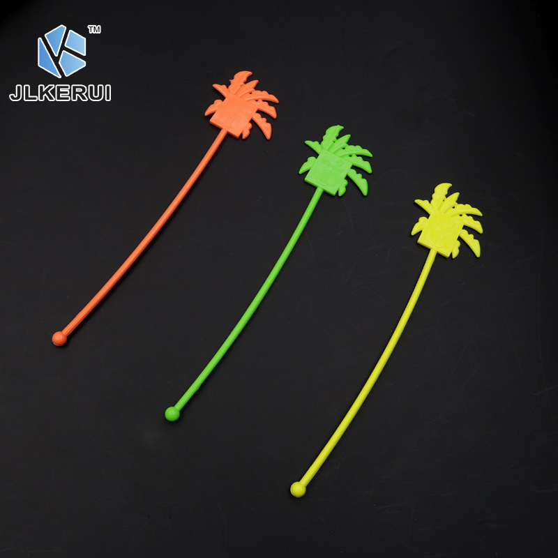 Nuevo jugo de frutas de plástico cóctel palo bebida revolviendo palo cóctel agitación palo estrella suministros fiesta palo de coco