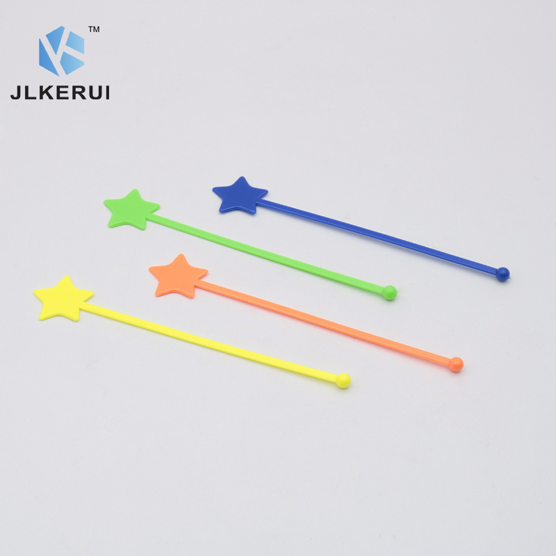 Nuevo jugo de frutas de plástico cóctel palo bebida revolviendo palo cóctel agitación palo estrella suministros fiesta palo de coco