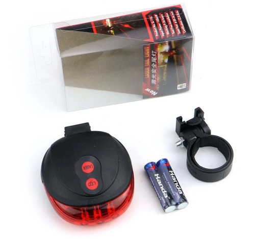 Bicycle light laser tail light parallel line safety warning tail light mountain bike dead fly accessories riding equipment