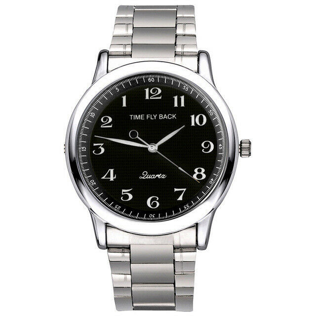 Factory Wholesale Reverse Clockwise Steel Band Quartz Couple Watches for Men and Women, Waterproof Fashion Student Watches