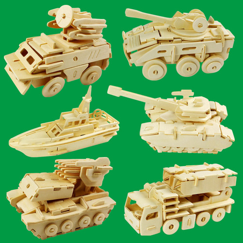 Children's 3D puzzle DIY toy handcraft assembly decorative smart wooden blocks toy model street stall