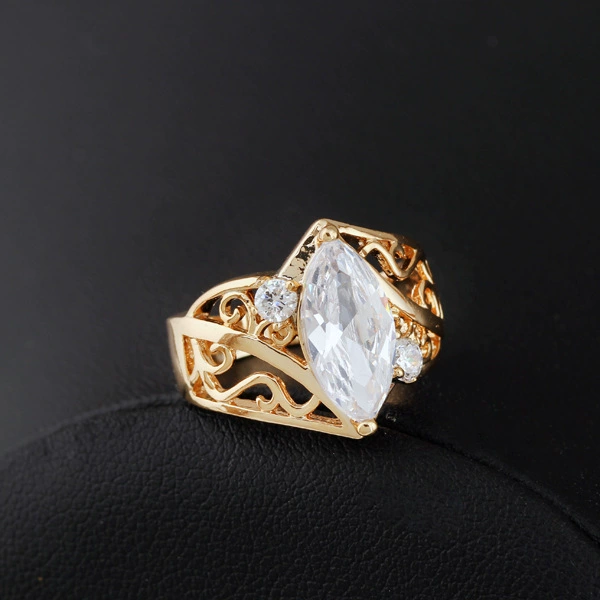 Zirconium, platinum ring with stone, Aliexpress, 18 carat
