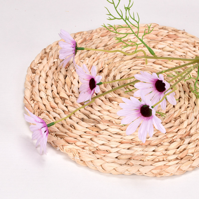 Flores artificiales moradas para bodas, estilo Monet, arreglos florales para el suelo del salón de bodas, flores de seda morado claro.
