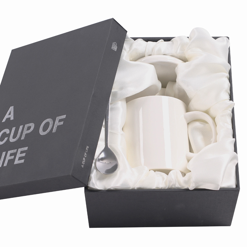 Taza de marca clásica Taza de cerámica Taza de café Taza de impresión de agua LOGO grabado