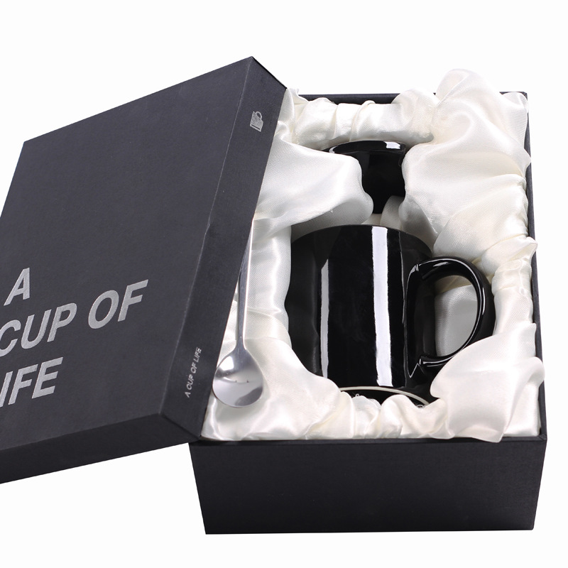 Taza de marca clásica Taza de cerámica Taza de café Taza de impresión de agua LOGO grabado