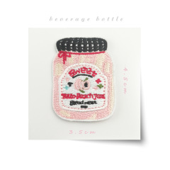 Cute Japanese-style Instagram influencer snack-themed cartoon beverage bottle milk candy milk soda embroidery bangs sticker kids' fun