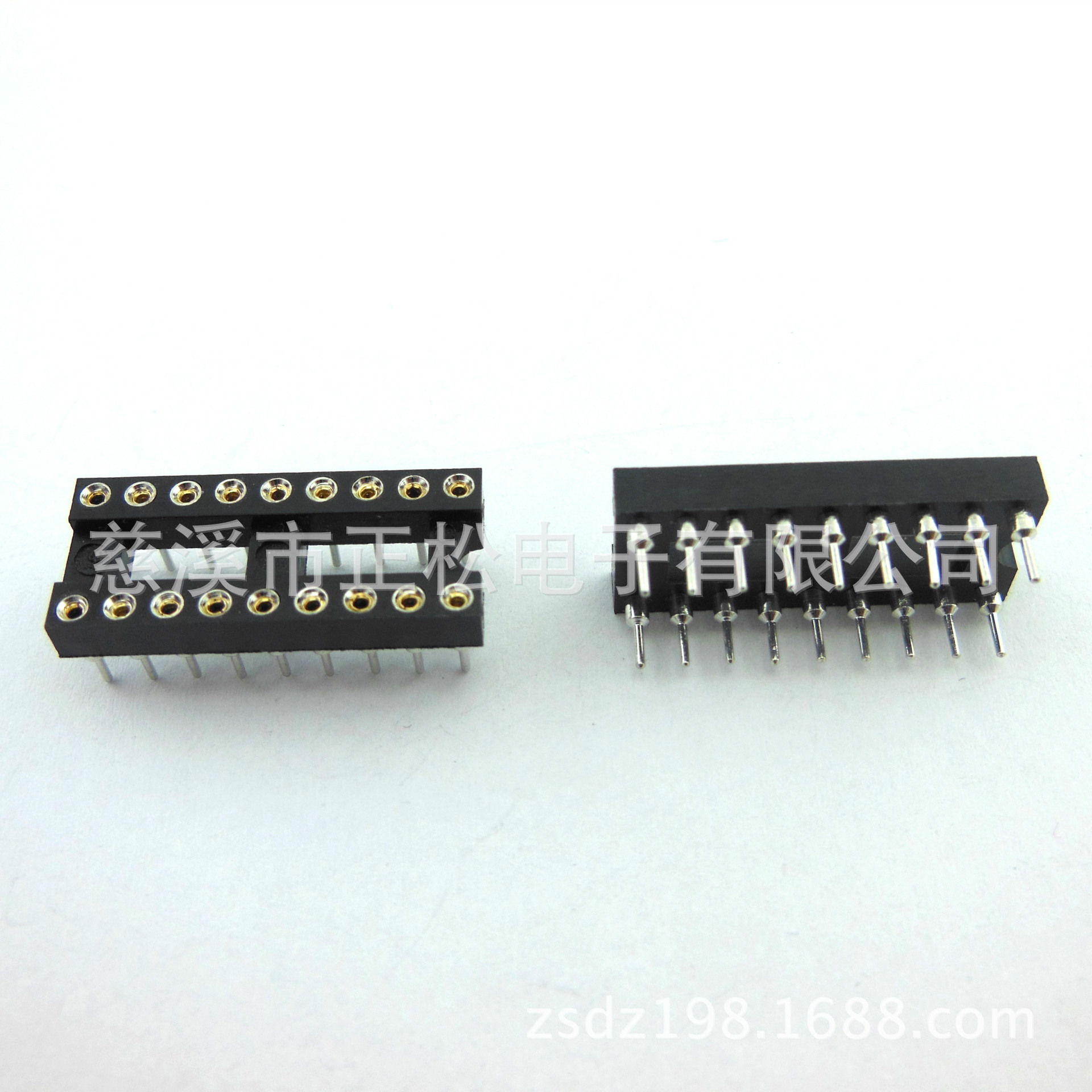 供应2.54间距圆孔IC插座20P 圆孔排针排母插座 针插座