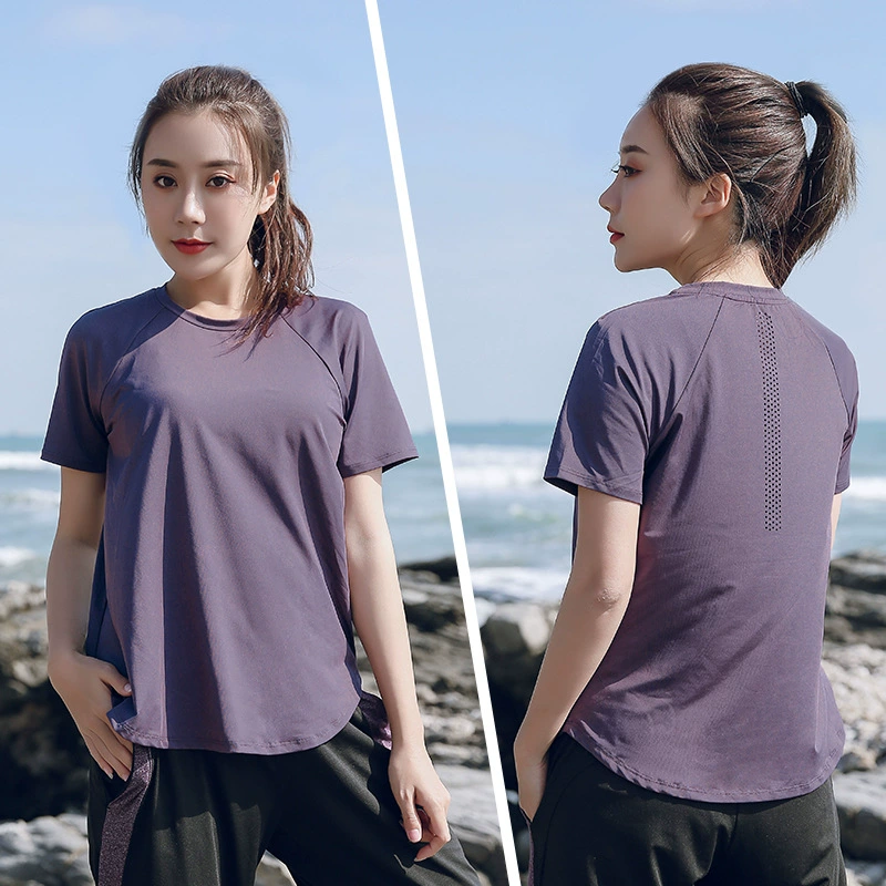 Футболка для одежды для йоги больших размеров, женская летняя быстросохнущая одежда для похудения, пухлые девушки, тренажерный зал, 200 кг, свободная куртка с короткими рукавами для бега