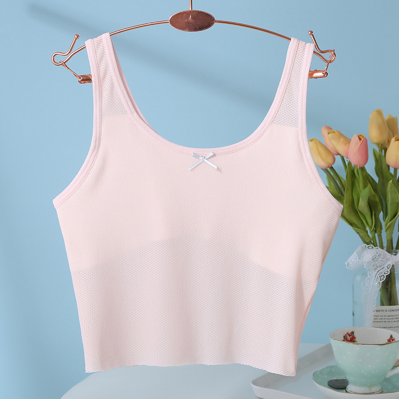 Chaleco de las niñas de las mujeres Top corto de las mujeres expuestas del ombligo ropa interior sin costuras que basa la camisa del verano nuevo sujetador del todo fósforo al por mayor