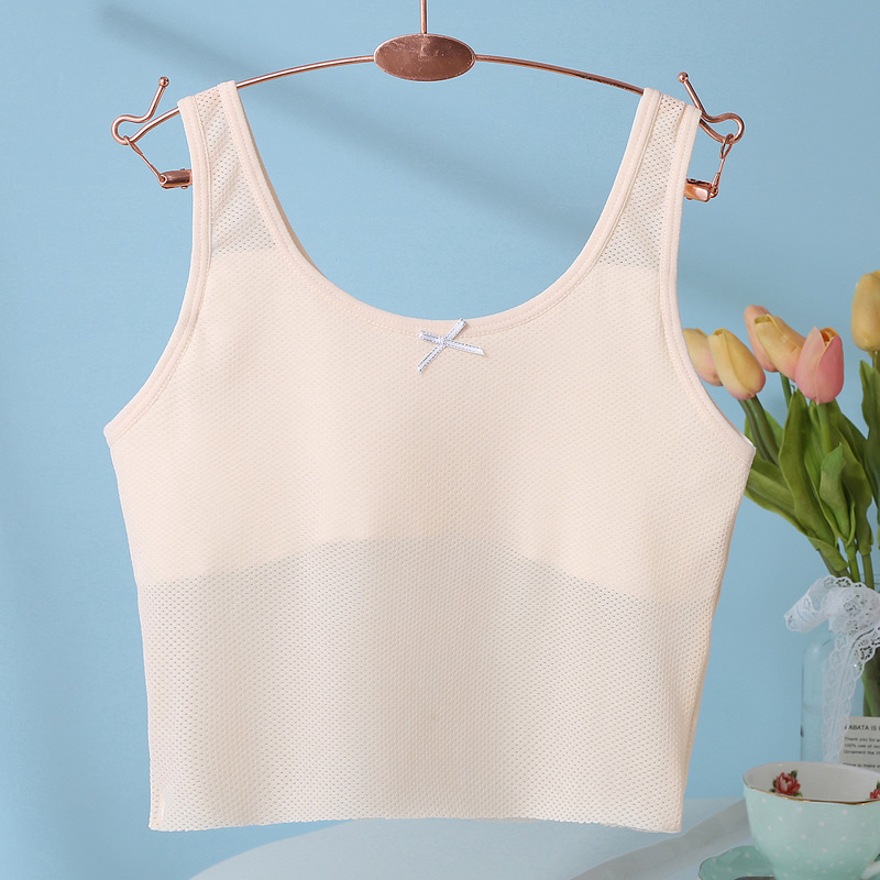 Chaleco de las niñas de las mujeres Top corto de las mujeres expuestas del ombligo ropa interior sin costuras que basa la camisa del verano nuevo sujetador del todo fósforo al por mayor