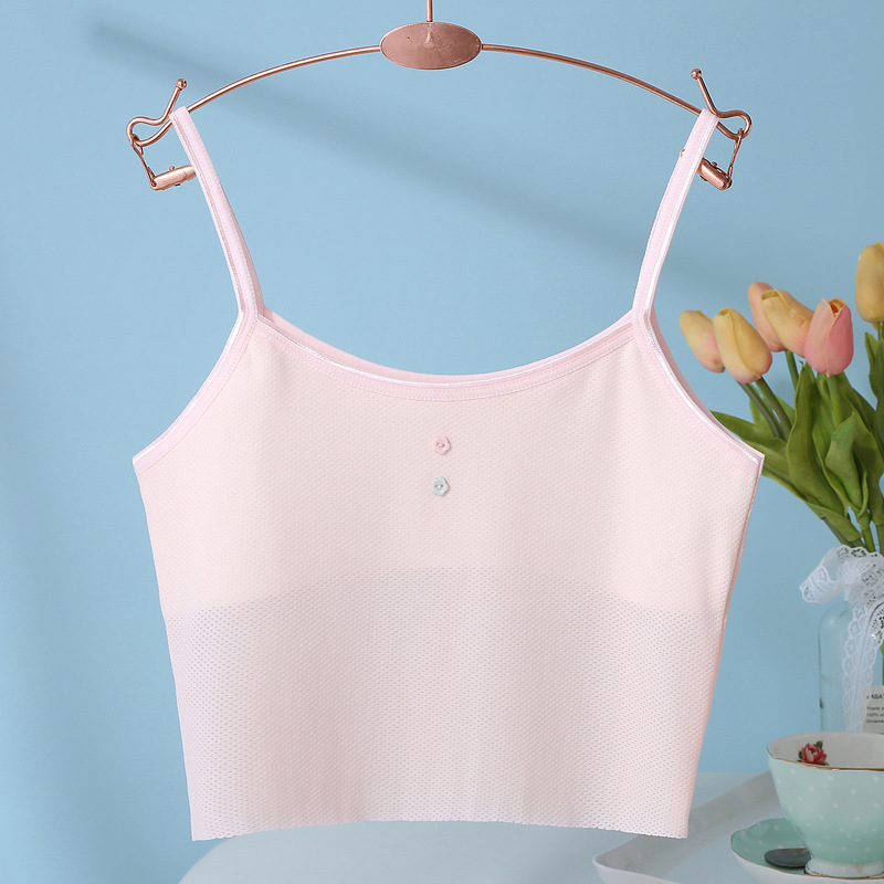 Chaleco de las niñas de las mujeres Top corto de las mujeres expuestas del ombligo ropa interior sin costuras que basa la camisa del verano nuevo sujetador del todo fósforo al por mayor