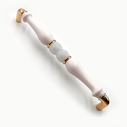 European simple drawer single hole handle cabinet wardrobe handle golden imitation ceramic buckle plastic large handle