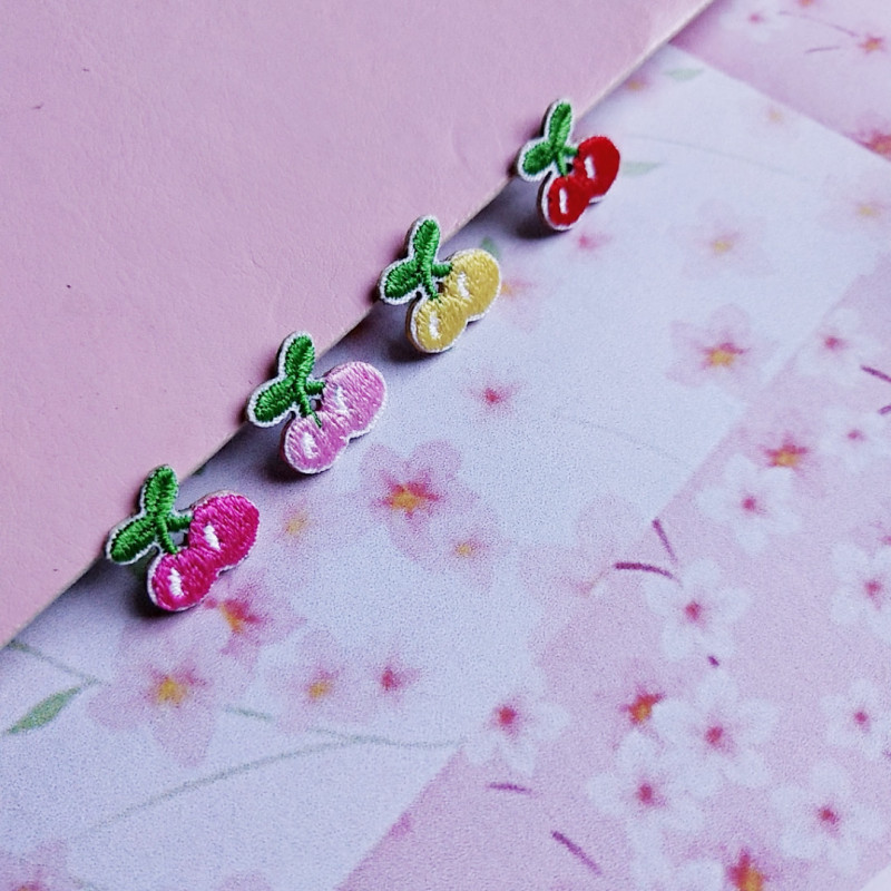 Na-style New Cute Mini small size Cherry Embroidery Sticker Hairpin Hair Accessories Decorative Doll Clothes DIY Applique Self-adhesive Na-style New Cute Mini small size Cherry Embroidery Sticker Hairpin Hair Accessories Decorative Doll Clothes DIY Applique Self-adhesive