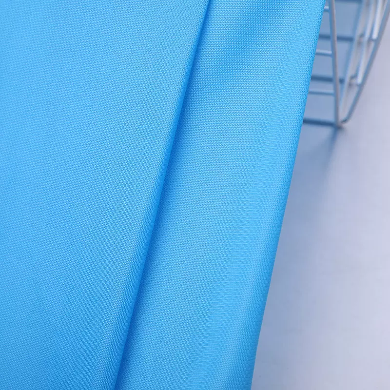 新款 30D全涤单面普梳经编针织面料 现货 短袖校服透气布料