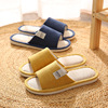 Summer Japanese non-slip slide indoor for beloved, slippers, soft sole, cotton and linen, wholesale