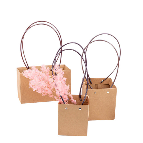 Mother's Day Sunflower Tote Bag Thickened Waterproof Kraft Paper Flower Packaging Handmade DIY Packaging Material Wholesale