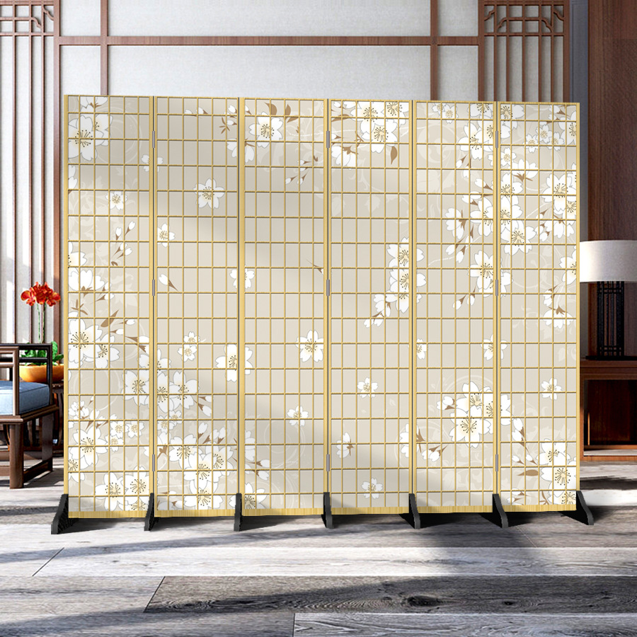 日本式の格子の壁の客間の寝室の現代的なシンプルなファッションの折り畳み式の両面の事務のキャスターの背景の装飾