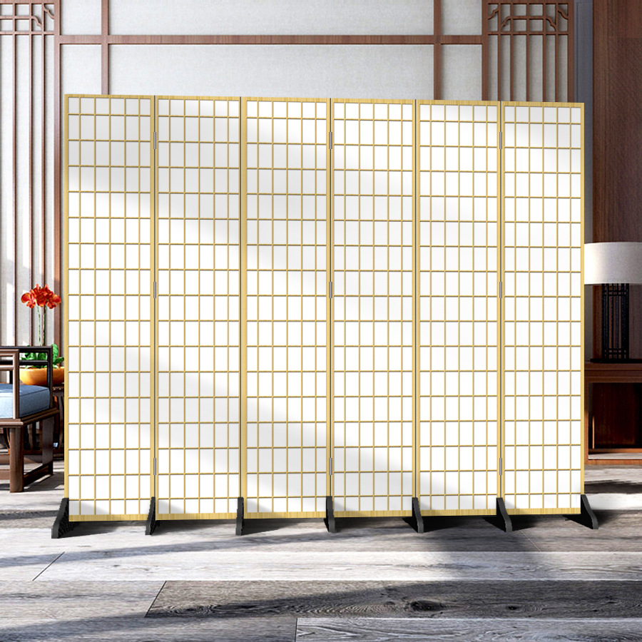 日本式の格子の壁の客間の寝室の現代的なシンプルなファッションの折り畳み式の両面の事務のキャスターの背景の装飾